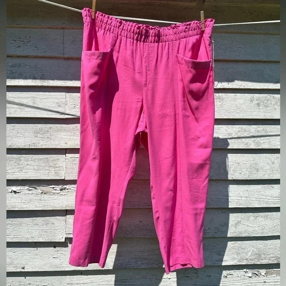 Ava&viv Barbie pink trousers lightweight Great flow high waisted size 2X